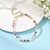 Natural Amethyst & Tourmaline & Sunstone & Rose Quartz Round Beaded Necklaces and Bracelet Set SJEW-JS01383-5