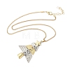 Alloy Christmas Tree Pendant Box Chain Necklaces for Women NJEW-F359-01-2