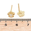 Brass Micro Pave Clear Cubic Zirconia Stud Earrings EJEW-F405-15G-3
