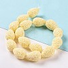 Dyed Synthetical Coral Teardrop Shaped Carved Flower Bud Beads Strands CORA-L009-05-4