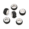 Polymer Clay Rhinestone European Large Hole Beads with Silver Color Plated Brass Cores FPDL-R002-01-3