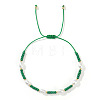 Glass Seed Bead & Plastic Imitation Pearl Beads Braided Bracelets for Women JS2905-4-1