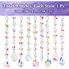 9Pcs 9 Style AB Color Faceted Glass Suncatchers HJEW-GL0001-05-2