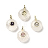 Natural Quartz Crystal Round Pendants G-H318-01G-A-06-1