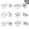 6Pcs 6 Style Crystal Rhinestone Crown Brooch Pins with Plastic Pearl Beaded JEWB-CA0001-29-2