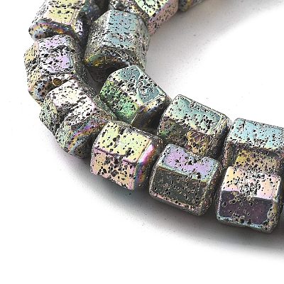 Electroplated Natural Lava Rock Beads Strands G-A251-A01-01F-1