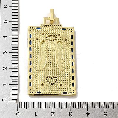 Brass Micro Pave Cubic Zirconia Pendants with Enamel KK-H458-04G-08-1