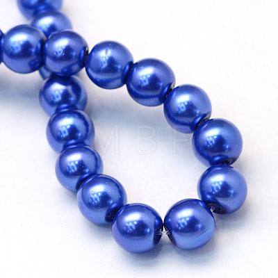 Baking Painted Pearlized Glass Pearl Round Bead Strands X-HY-Q003-4mm-28-1
