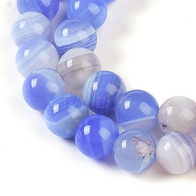 Natural Striped Agate/Banded Agate Beads Strands G-Z060-A01-A20-1