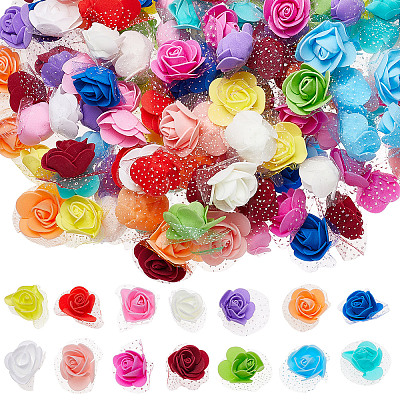 210Pcs 14 Colors 3D Foam Rose Ornament Accessories DIY-CP0008-68-1