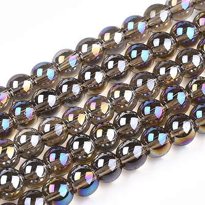 Electroplate Transparent Glass Beads Strands GLAA-T032-T8mm-AB02-1