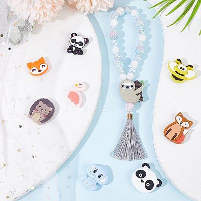 15Pcs 15 Style Food Grade Eco-Friendly Silicone Beads SIL-SC0001-18-1