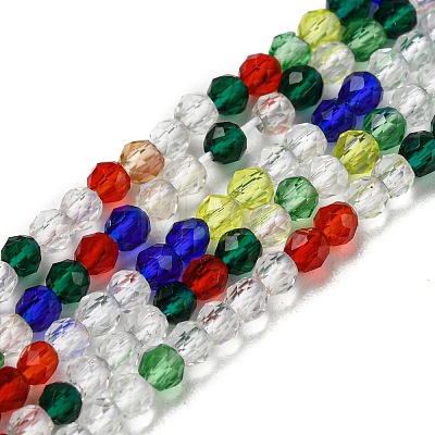 Transparent Gradient Color Glass Beads Strands GLAA-E044-01A-1