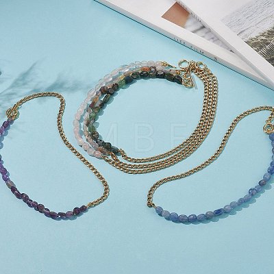 Mixed Natural Gemstone Beaded Necklaces NJEW-JN04156-1