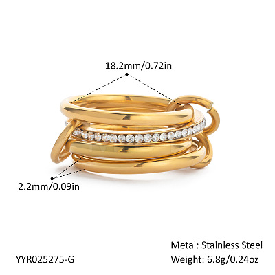 304 Stainless Steel Finger Rings for Women QA6774-5-1