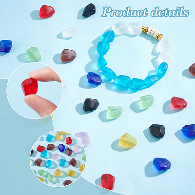   90Pcs 9 Colors Transparent Frosted Glass Beads FGLA-PH0001-07-1