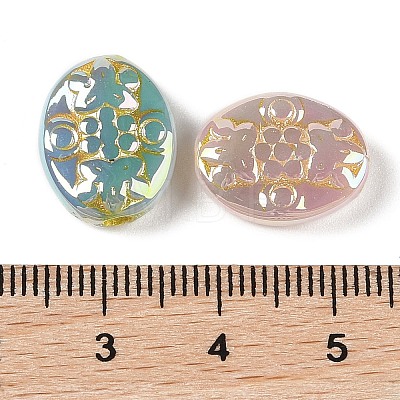 Metal Enlaced Acrylic Beads OACR-G035-10-1