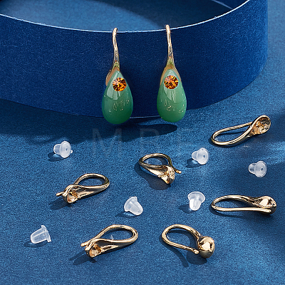 30Pcs Brass Earring Hooks KK-BC0012-09-1