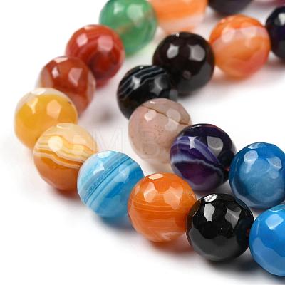 Natural Striped Agate/Banded Agate Beads Strands G-H1593-6mm-6-1