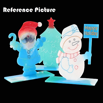 Christmas Theme DIY Snowman Display Silhouette Silicone Statue Molds DIY-F114-04-1