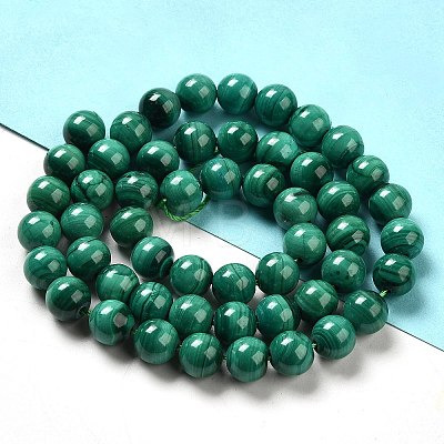 Natural Malachite Beads Strands G-F571-27A1-7mm-1