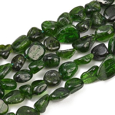 Natural Green Diopside Beads Strands G-G464-A01-02-1