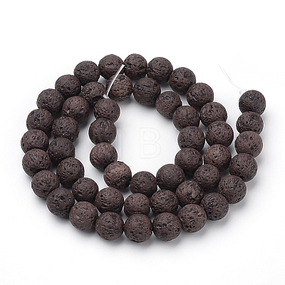 Synthetic Lava Rock Beads Strands G-S277-6mm-02-1