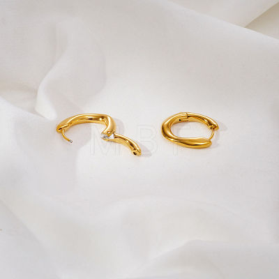 304 Stainless Steel Oval Hoop Earrings for Women QS9447-1