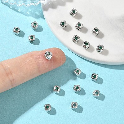 SHEGRACE Brass Cubic Zirconia Beads XGRQ4H195-682P-B-1
