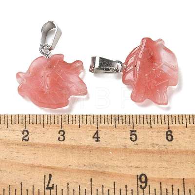 Cherry Quartz Glass Pendants G-B127-16P-05-1