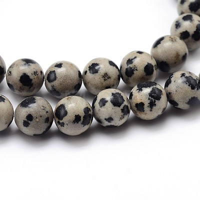 Natural Dalmatian Jasper Round Bead Strands G-J303-19-4mm-1