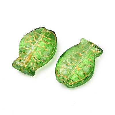 Electroplate and Golden Metal Enlaced Glass Beads EGLA-T029-01H-1