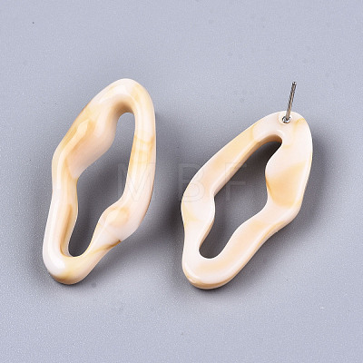 Opaque Resin Stud Earrings EJEW-T012-05-A02-1