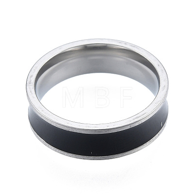 201 Stainless Steel Flat Finger Ring for Women RJEW-N043-22P-1