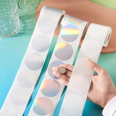 3 Rolls 3 Styles Vinyl Plastic Printable Holographic Stickers OFST-TA0001-10A-1