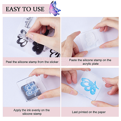 CRASPIRE 3Pcs 3 Styles Flower Clear Silicone Stamps DIY-CP0009-81-1