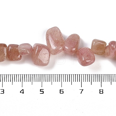 Natural Strawberry Quartz Nuggets Beads Strands G-B125-A21-01-1