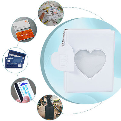 3 Inch PVC Mini Heart Hollow Photocard Holder Book AJEW-WH0038-65P-01-1
