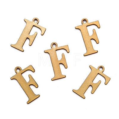 304 Stainless Steel Alphabet Charms STAS-H122-F-AB-1