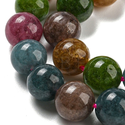 Natural Jade Imitation Tourmaline Beads Strands G-B046-08D-1