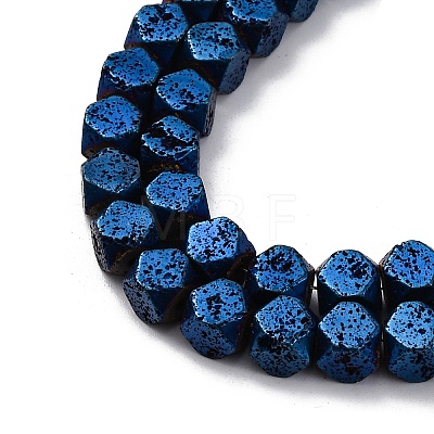 Electroplated Natural Lava Rock Beads Strands G-A256-C01-01F-1