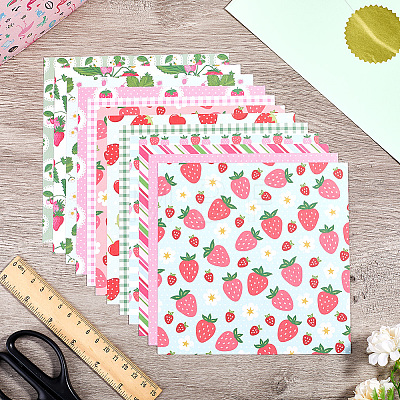 24 Sheets 12 Styles Strawberry Scrapbook Paper Pads DIY-WH0304-989F-1