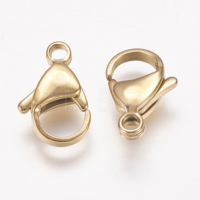 Ion Plating(IP) 304 Stainless Steel Lobster Claw Clasps LS-STAS-P185-15-G-1
