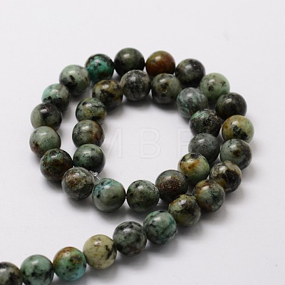 Natural African Turquoise(Jasper) Round Beads Strands G-E329-6mm-41-1