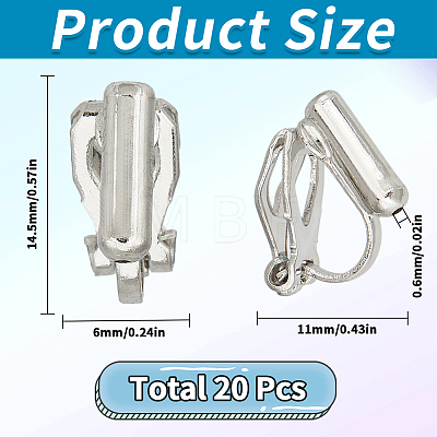 20Pcs Brass Clip-on Earring Findings KK-SC0004-81P-1