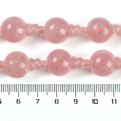 Natural Rose Quartz 3-Hole Guru Beads Strands G-H064-E01-02-1