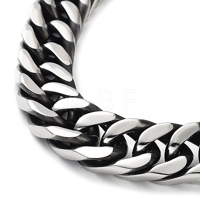 304 Stainless Steel Cuban Link Chains Bracelets for Men BJEW-D031-06P-1