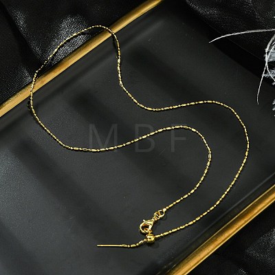 1mm Rack Plating Brass Column Link Chain Adjustable Slider Necklaces for Women Men MAK-L044-54G-1