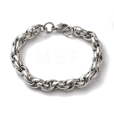 Non-Tarnish 201 Stainless Steel Rope Chain Bracelets for Women Men BJEW-H612-01P-1