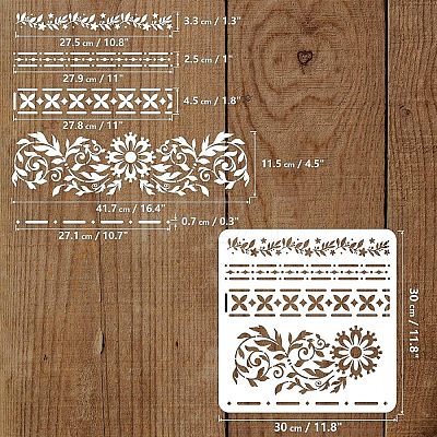 PET Hollow Out Drawing Painting Stencils DIY-WH0383-0093-1